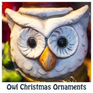 Selection of owl Christmas ornaments
