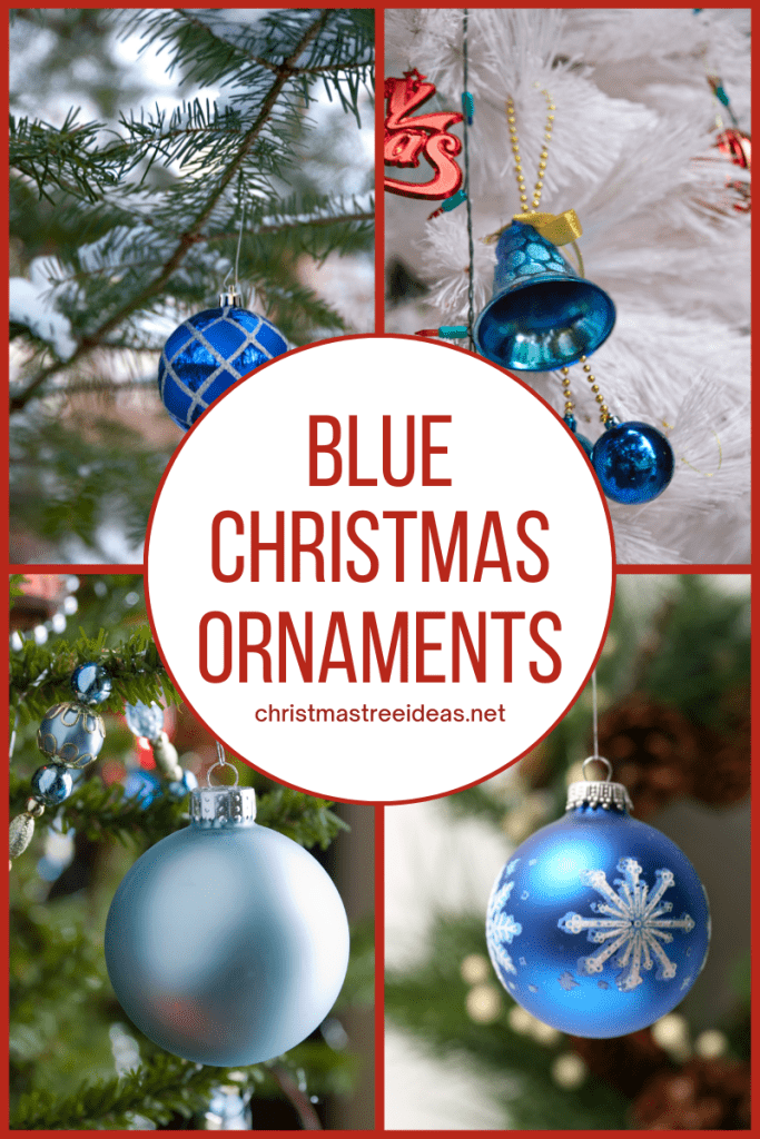 Blue Christmas ornaments can create a number of different holiday looks from winter wonderland to stunningly rich or timeless classic.