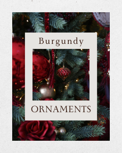 Burgundy ornaments on the Christmas tree Decorating the Christmas tree with burgundy ornaments