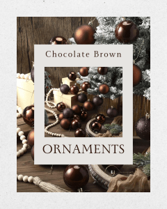 Decorating your Christmas tree with chocolate ornaments for a warm, cozy look. Chocolate brown Christmas ornaments