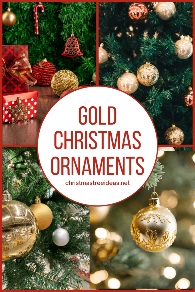 Gold themed Christmas tree Styling with gold Christmas ornaments