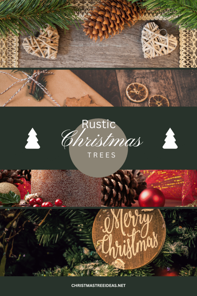 Elements of a rustic Christmas tree