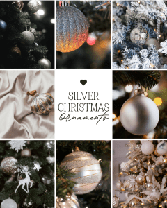 silver Christmas Ornaments in action A selection of silver Christmas ornaments looking very festive
