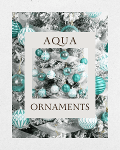 Winter Wonderland Themed Christmas tree with aqua ornaments