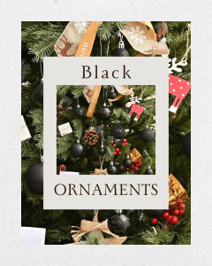 Black Christmas ornaments to add drama and elegance to your holiday decor