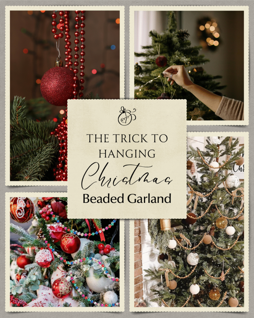 The trick to hanging beaded garland on Christmas trees
