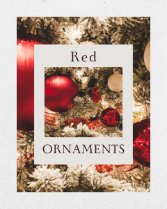 Festive red Christmas ornaments hanging on a tree